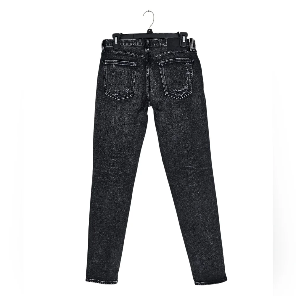 Moussy Vintage High Rise Black Distressed‎ Ankle Moto Skinny Jeans 27 Preowned